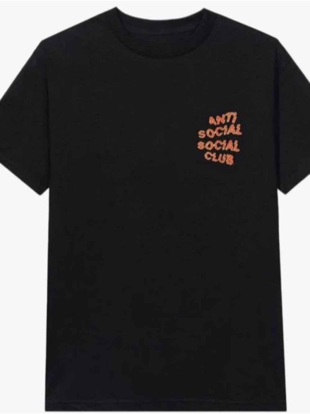 Anti Social Social Club Black Tee with Orange Chest Logo